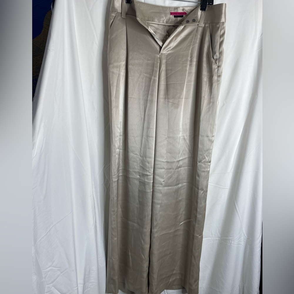 Alice and Olivia gorgeous flowing wide leg satin pants.